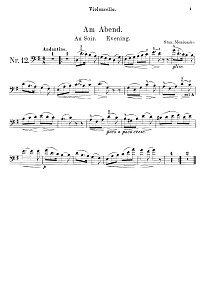 Монюшко - Вечерняя песня для виолончели с фортепиано  - Партия - первая страница
